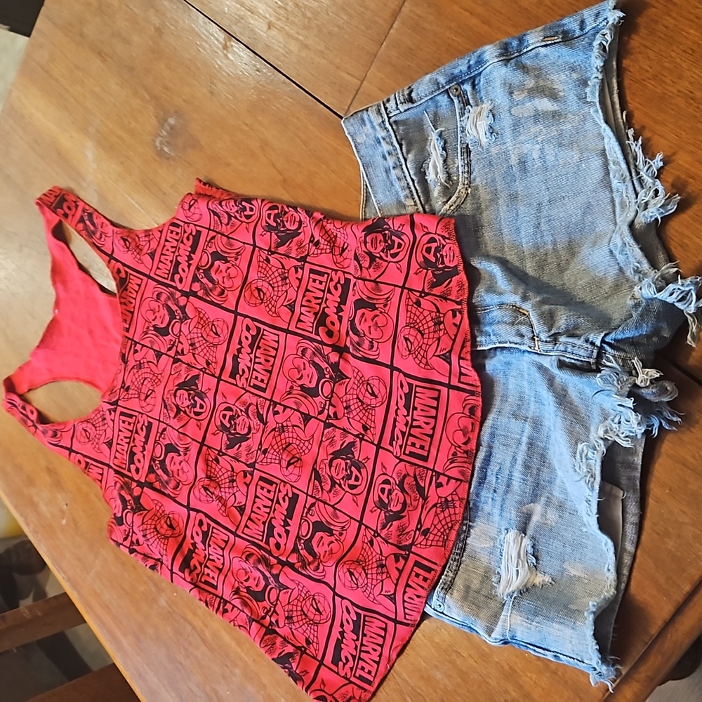 Red Marvel Small Racerback Tank Top